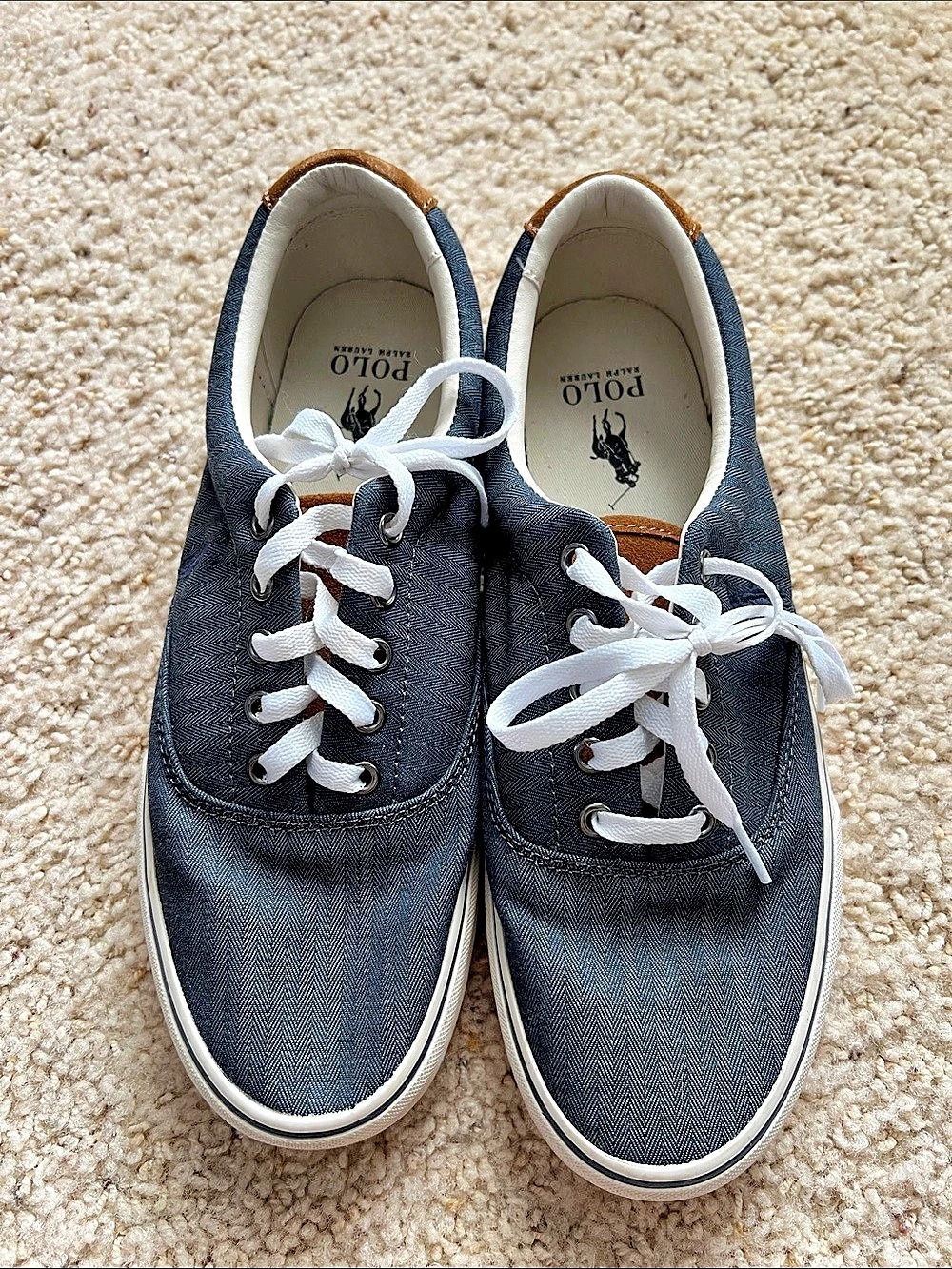 Polo Ralph Lauren Vaughn Canvas Sneaker Men's Blue & White US 10.5
